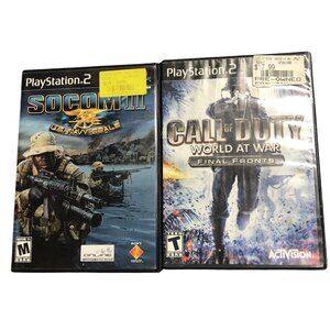 Sony PlayStation PS2 Game Lot Call of duty at War Socom III video game Untested